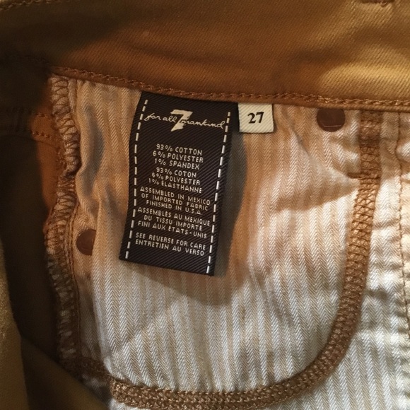 7 for All Mankind Mustard Skinny Jeans 27 - Picture 4 of 4